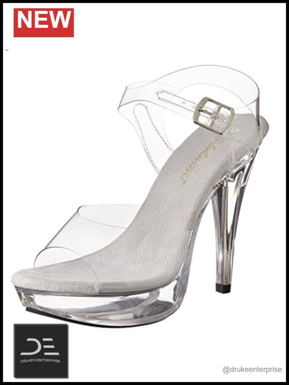 Platform Sandals Ankle Strap Glitter Rhinestone Stiletto Heel Dress Shoes